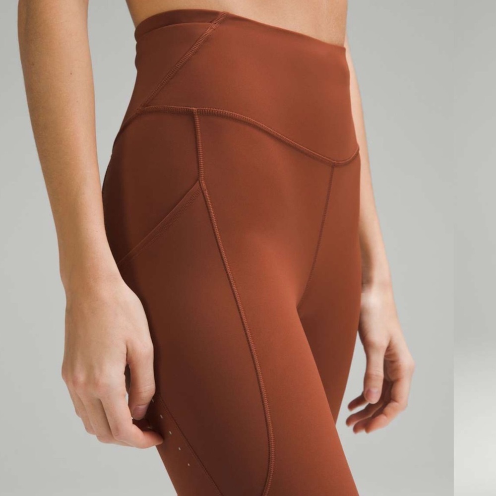 Lululemon Fast & Free High Rise Tights Athletic Leggings Dark Terracotta 14 NWT - Picture 3 of 12